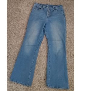 INC denim flared high rise jeans size 10P